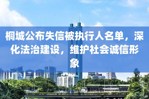 桐城公布失信被執(zhí)行人名單，深化法治建設(shè)，維護(hù)社會(huì)誠(chéng)信形象