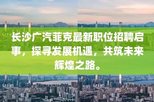 長(zhǎng)沙廣汽菲克最新職位招聘啟事，探尋發(fā)展機(jī)遇，共筑未來(lái)輝煌之路。