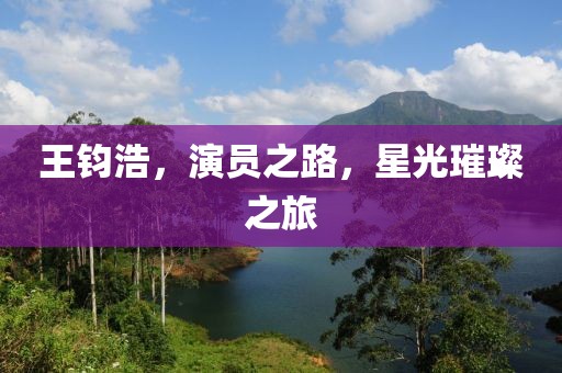 王鈞浩，演員之路，星光璀璨之旅