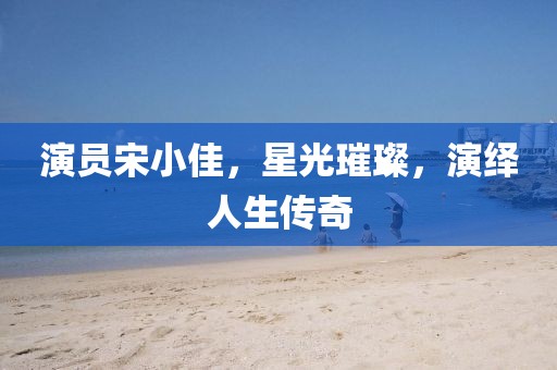 演員宋小佳，星光璀璨，演繹人生傳奇