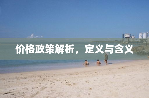 價格政策解析，定義與含義