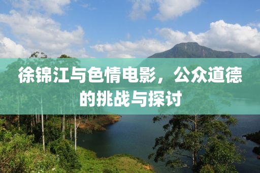 徐錦江與色情電影，公眾道德的挑戰(zhàn)與探討